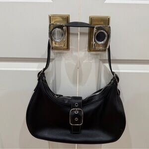 Coach Vintage Boho Hampton Leather Elegant Black Leather Shoulder Bag